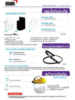 หน้ากากนิรภัย PC อย่างดี YAMADA