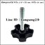 มือหมุนดอกไม้ห้าแฉก ตัวผู้ หัวโต 3/8"x 55 mm