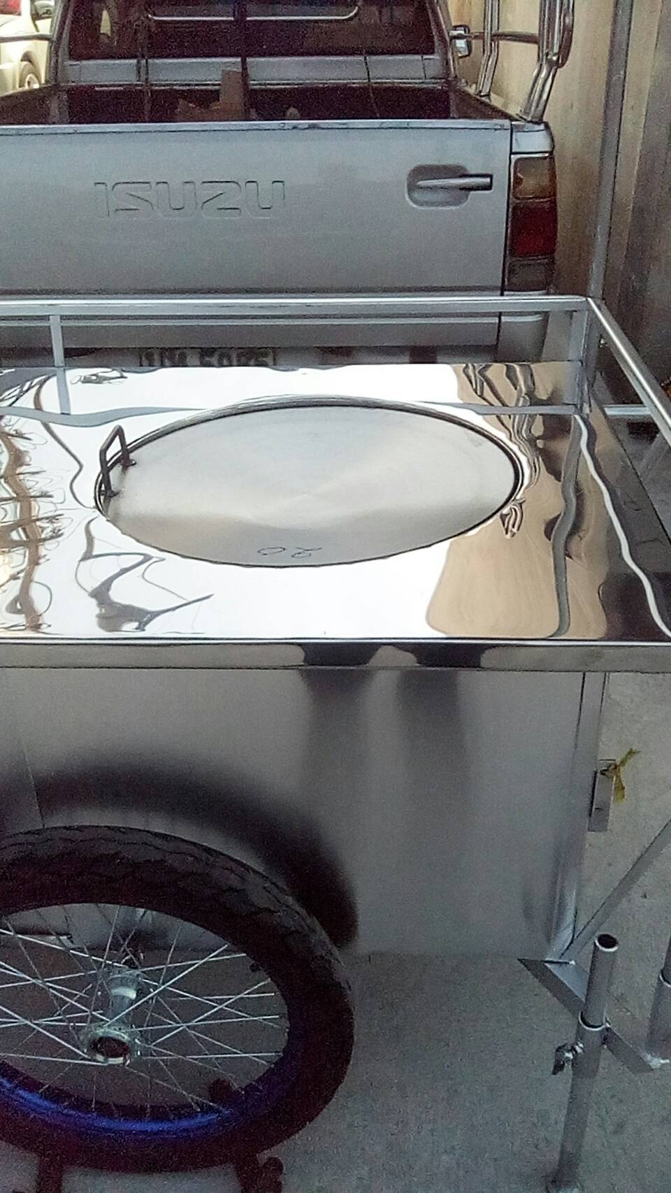 รถเข็นหลังคา80×160ซม.ขายโรตี(ใหม่)