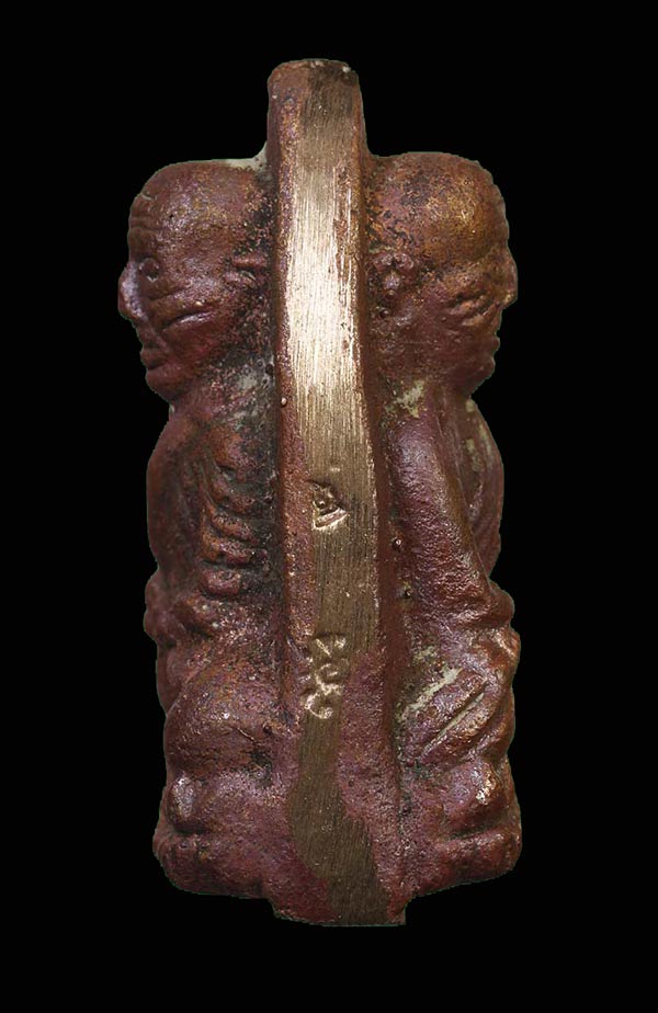 หลวงพ่อทวด 2 หน้า หล่อโบราณหล่อเทดินไทย (รุ่นแรก) หลวงพ่อรวย วัดตะโก จ.อยุธยา ปี 2556 รุ่นรวยนิรันตราย เนื้อนวะโลหะหล่อโบราณเทดินไทย หมายเลข 14