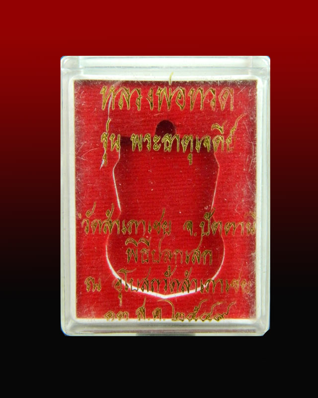 เหรียญหลวงพ่อทวด อาจารย์ทอง วัดสำเภาเชย ปี 2549 รุ่นพระธาตุเจดีย์ เนื้อทองทิพย์
