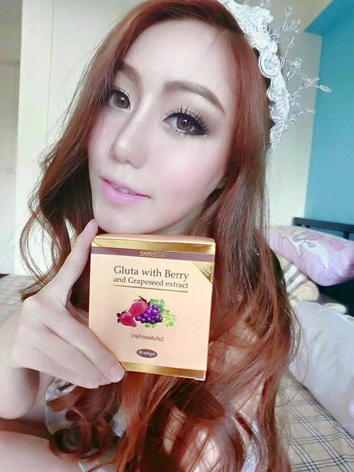 Gluta All in One With Berry And Grapeseed Extract Skinista กลูต้าออลอินวัน SoftGel
