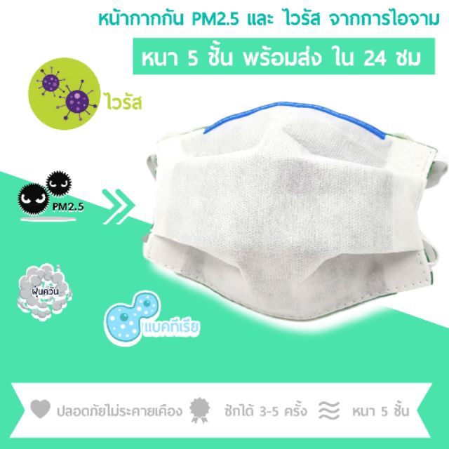 หน้ากากคาร์บอน 5 ชั้น ซักได้ กัน PM2.5 และเชื้อไวรัส หนา 5 ชั้น หน้ากากอนามัย ผ้าปิดจมูก หน้ากากกันฝุ่น ราคาถูก พร้อมส่ง
