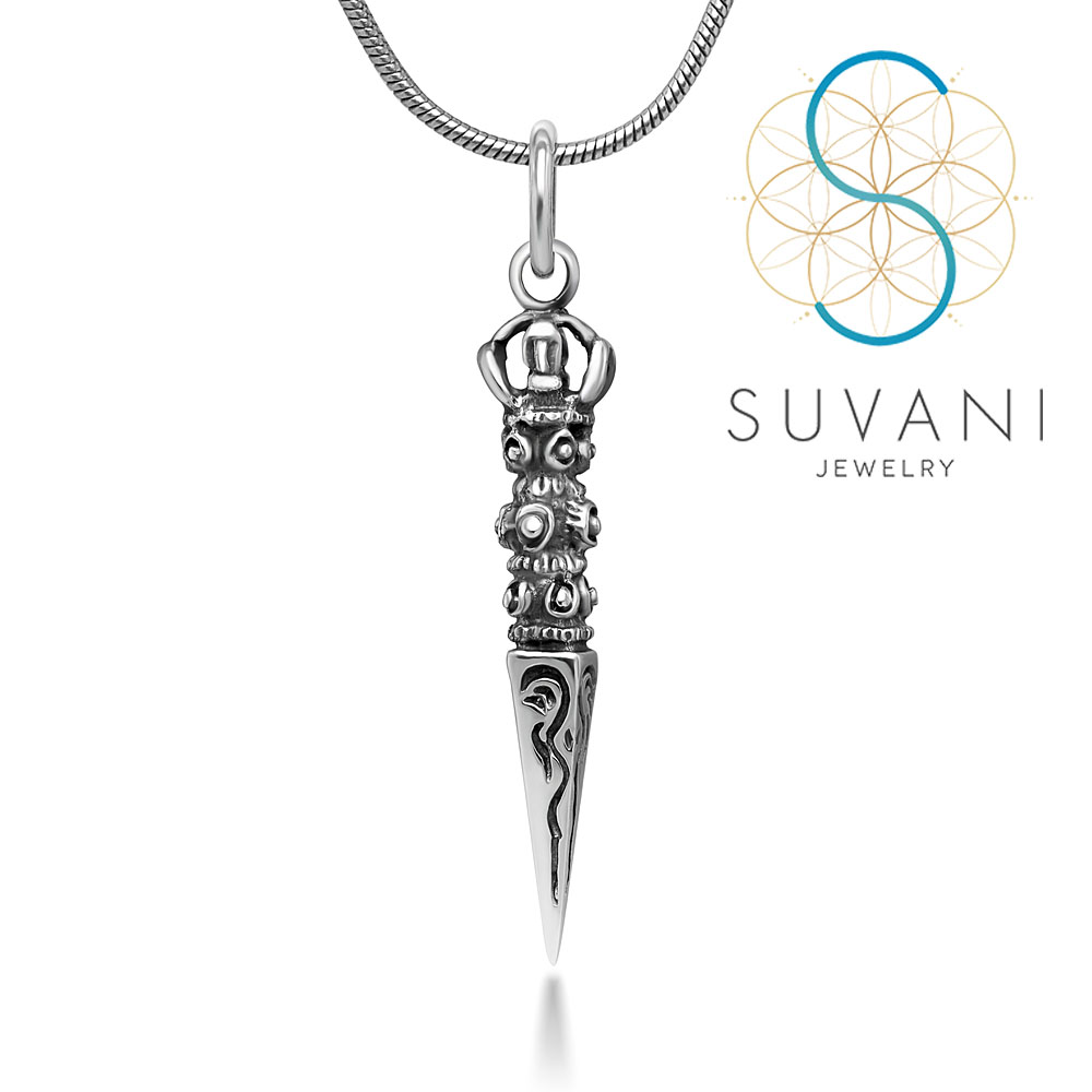 SUVANI เงินแท้ 92.5% จี้วัชระ อาวุธประจำกายของพระศิวะ จี้พร้อมสร้อยคอ เครื่องประดับเงินแท้