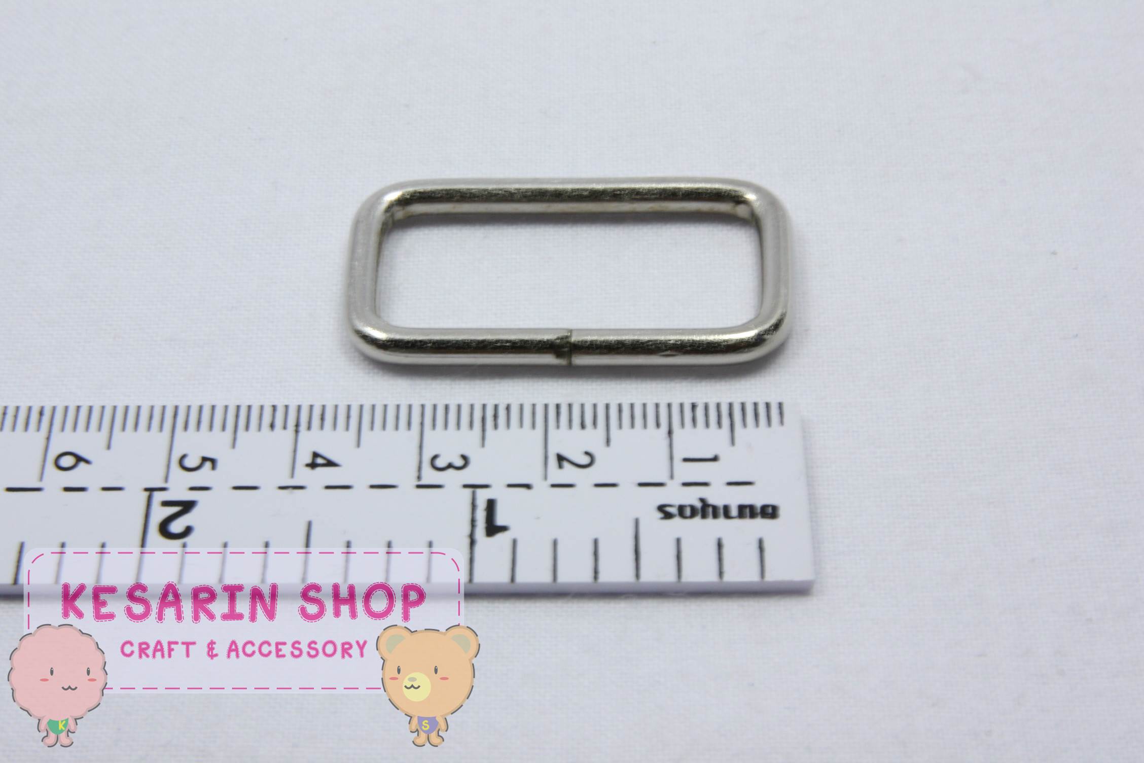 ห่วงสี่เหลียม สีเงิน ขนาด 1.5cmx3cm (#3)