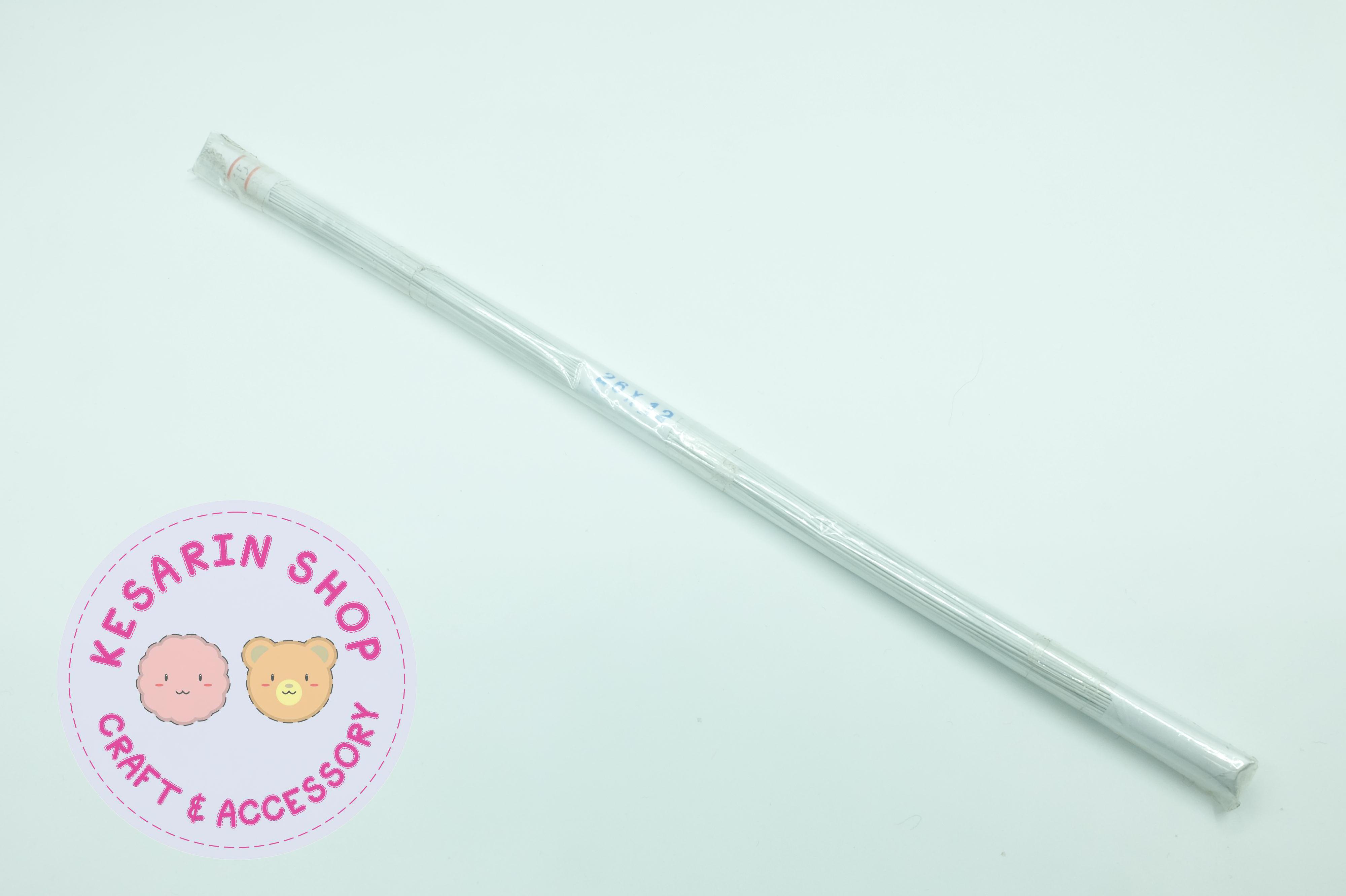 ลวดทำก้านดอกไม้ ขนาด 26x12 สีขาว (100เส้น)