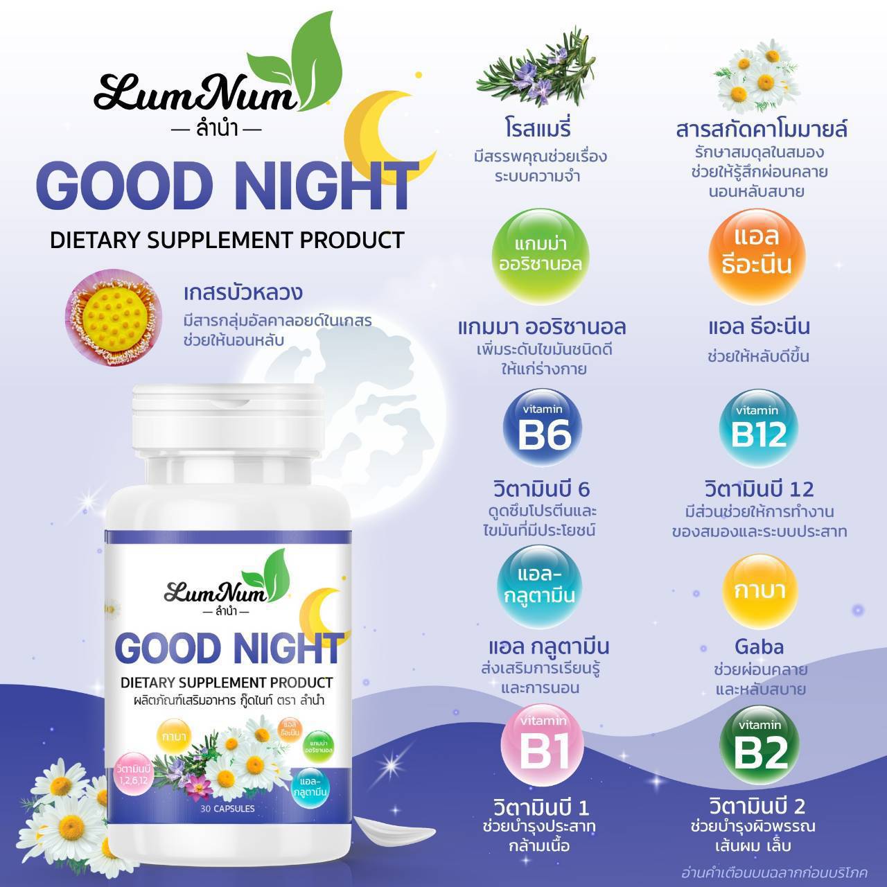 45-611-1100-2 กู๊ดไนท์ 30CAP *ตราลำนำ