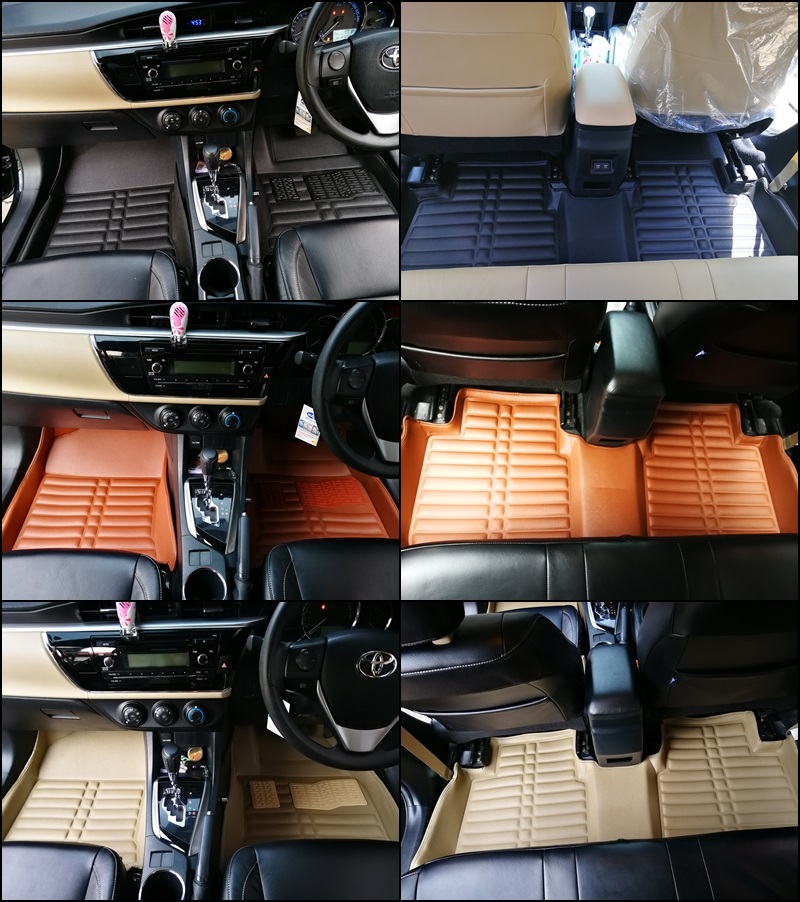 พรมพื้นรถยนต์ 5D พรม 5D Toyota ALTIS 2014 2017 เเบบปั้ม