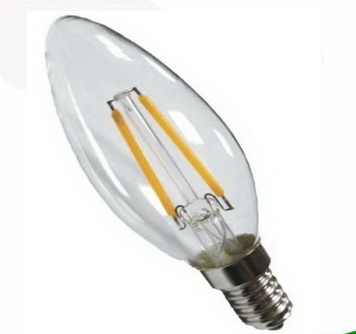 หลอดไฟ LED E14 Crystal Filament Blunt Tip Blub Light lamp 3W