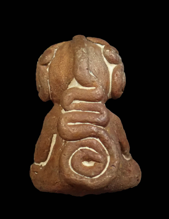 พระปิดตาหล่อโบราณ รุ่นแรก หลวงปู่ชัช วัดบ้านปูน จ.พระนครศรีอยุธยา ปี 2563 เนื้อทองแดงเถื่อน หมายเลข 177 ขนาดพระสูง 1.7 ซ.ม. พร้อมกล่องเดิม