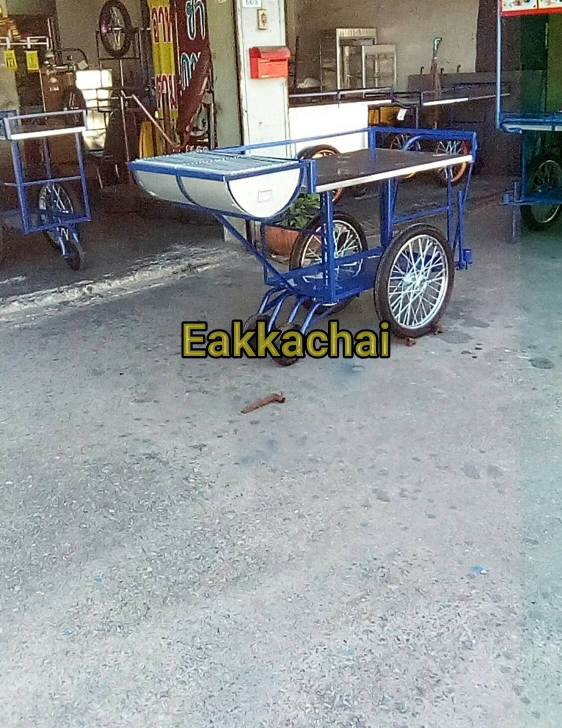 รถเข็นขายอาหารบนล่างมีเตาปิ้งย่าง65×110ซม.