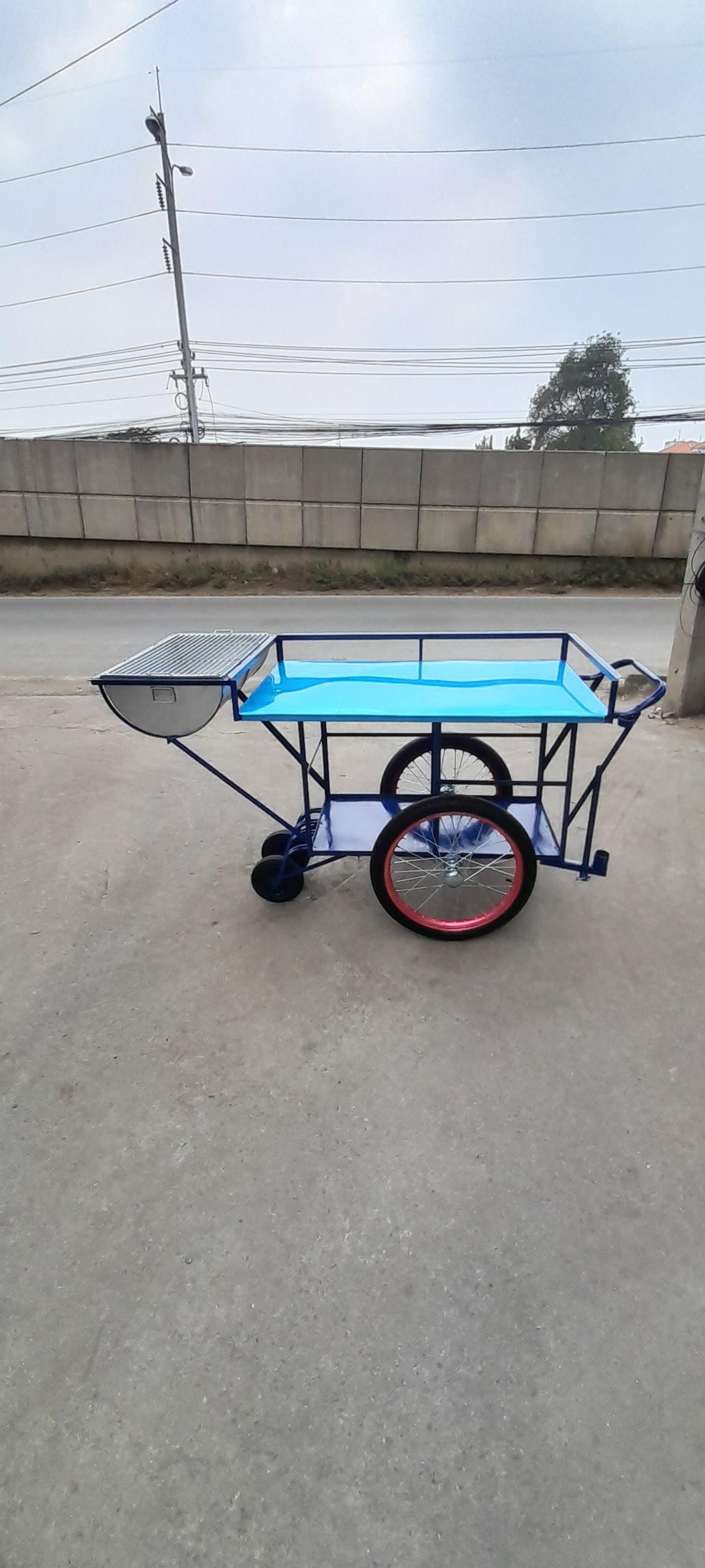 01032568รถเข็นขายของมีเตาปิ้งย่าง110-60ปูบนท็อปมิเนียมพร้อมเตาปิ้ง