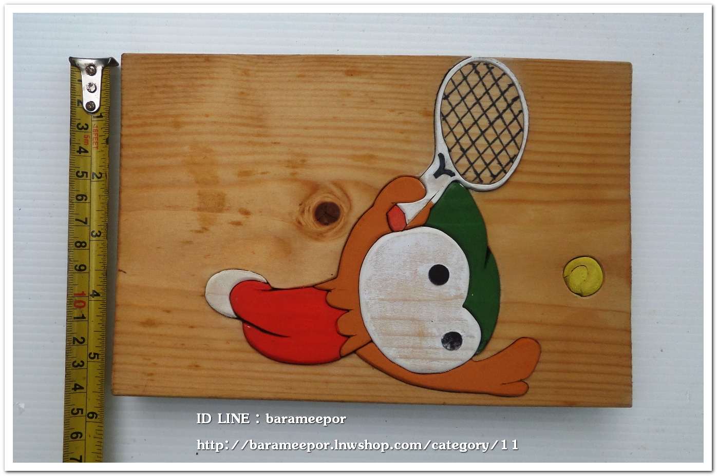 ผลิตภัณฑ์ไม้ญี่ปุ่น มีภาพการ์ตูนแปะ ขนาดยาว 8 นิ้ว x กว้าง 5.5 นิ้ว