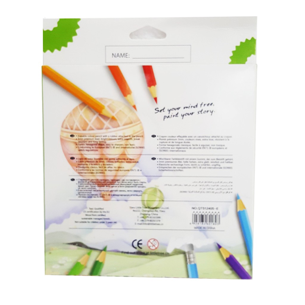 SC129-MM110 สีไม้ลบได้ Little Tree 24 สี Coloured Pencils Earsable