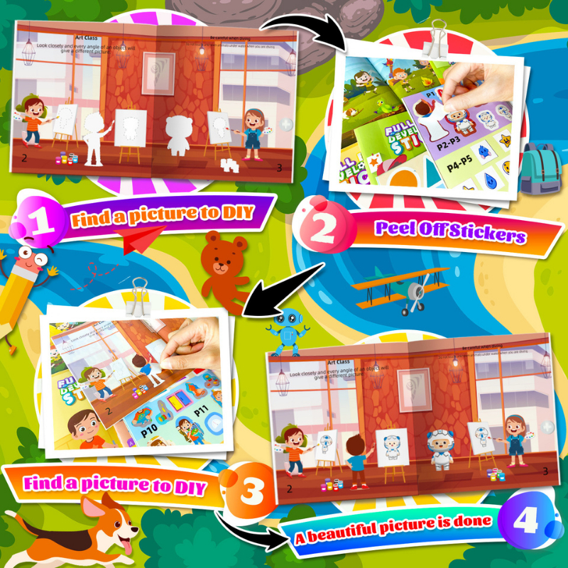 BK10 สมุดสติ๊กเกอร์ สอนภาษาอังกฤษ คละแบบ 1 เล่ม หนังสือสติ๊กเกอร์Sticker book DIY เสริม EF