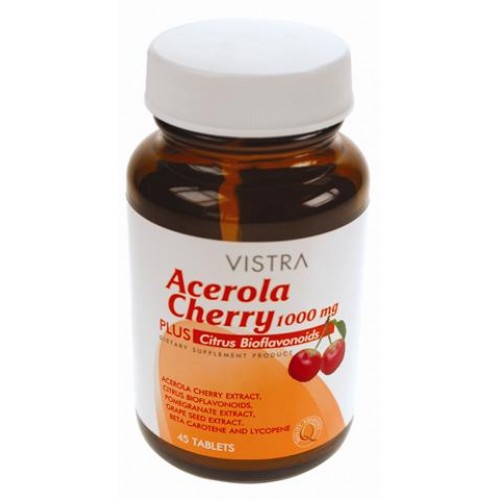 VISTRA Acerola Cherry 1000mg : วิสทร้า อะเซโรลา เชอร์รี่ 1000mg (45's)