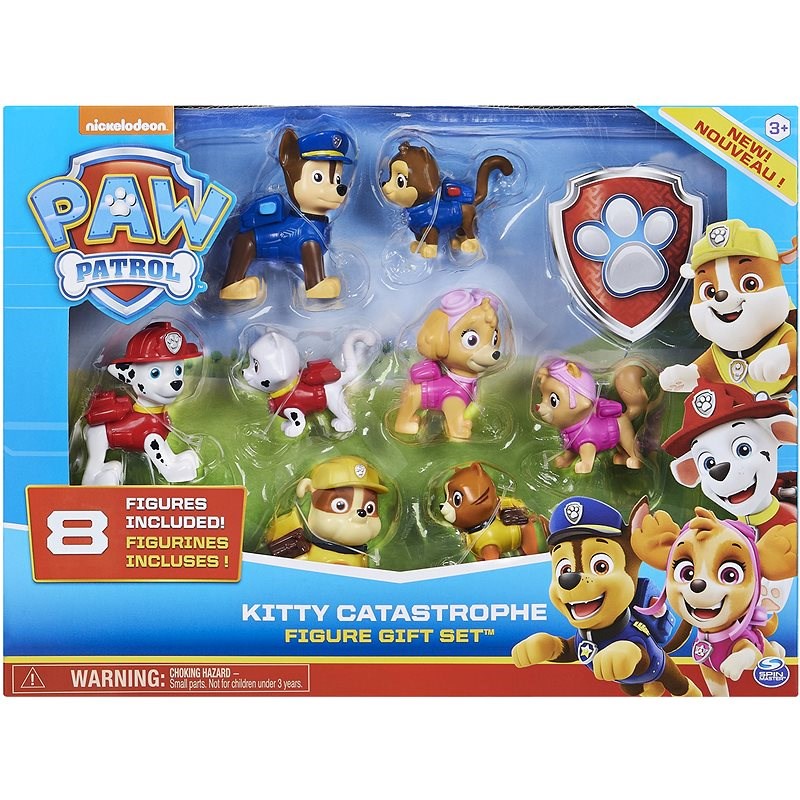 Paw Patrol 'ฟิกเกอร์ทั้ง 8 ตัว ชุดของขวัญฟิกเกอร์คิตตี้ พาวพาโทรล 8 Figures Gift Set