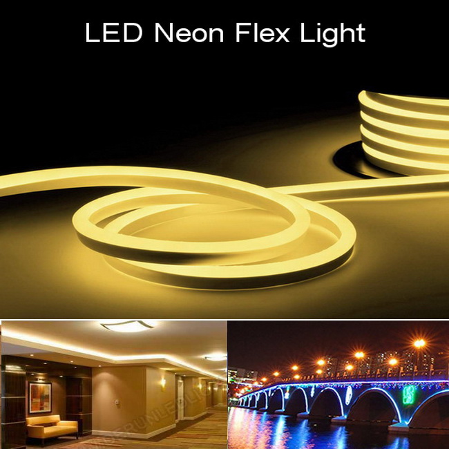 ไฟเส้น LED Neon Flex แบบ AC220V แสง Warmwhite ม้วน50เมตร