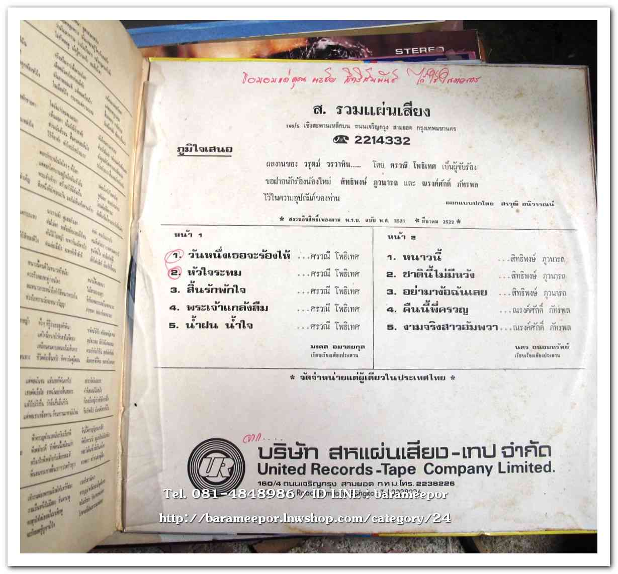 ศรวณี โพธิเทศ ชุด หัวใจระบม - สิทธิพงษ์ ภูวนารถ-ณรงค์ศักดิ์ ภัทรพล