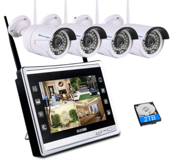 ชุดกล้องวงจรปิดไร้สาย Wireless IP Camera 1080P ความละเอียด 2 ล้านพิกเซล (Indoor/Outdoor Waterproof IP66) x 4 ตัว, เครื่องบันทึกไร้สายพร้อมจอในตัว HDD ขนาด 2 TB (Wireless NVR with Monitor included HDD 2 TB) บันทึกได้ 20 วัน x 1 ตัว