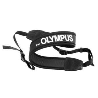 สายคล้องกล้อง Olympus White on Black Neck Strap Neoprene