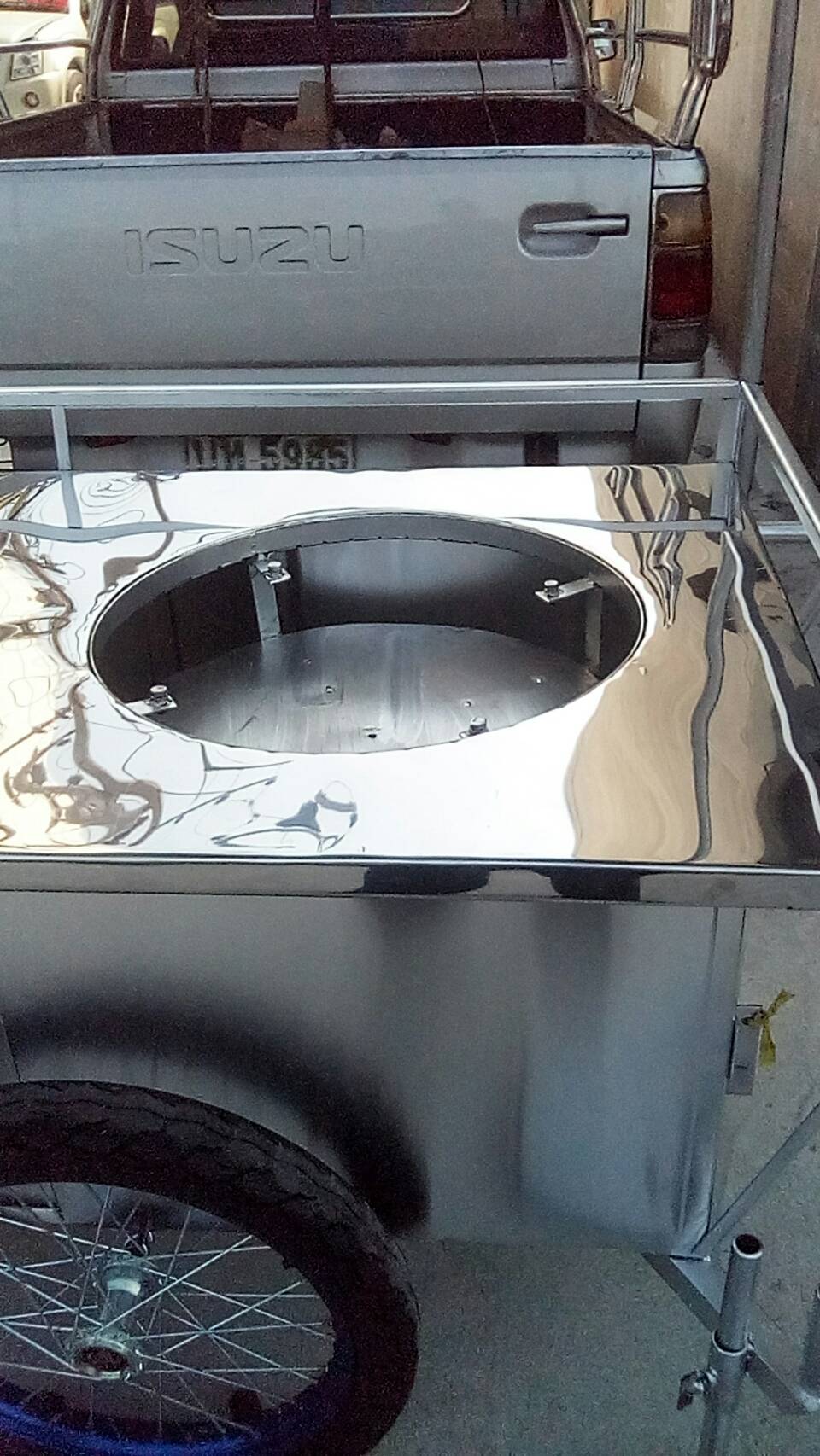 รถเข็นหลังคา80×160ซม.ขายโรตี(ใหม่)