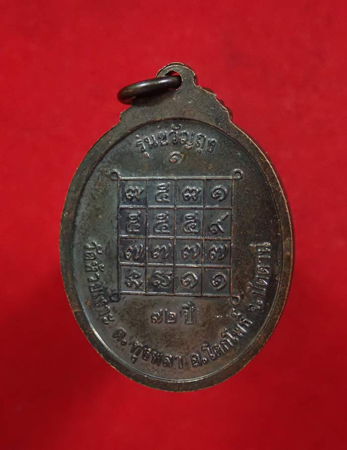 เหรียญขวัญถุง (รุ่นแรก) พ่อท่านเขียว วัดห้วยเงาะ ปัตตานี ปี 2543 รุ่นขวัญถุง เนื้อทองแดงรมดำ