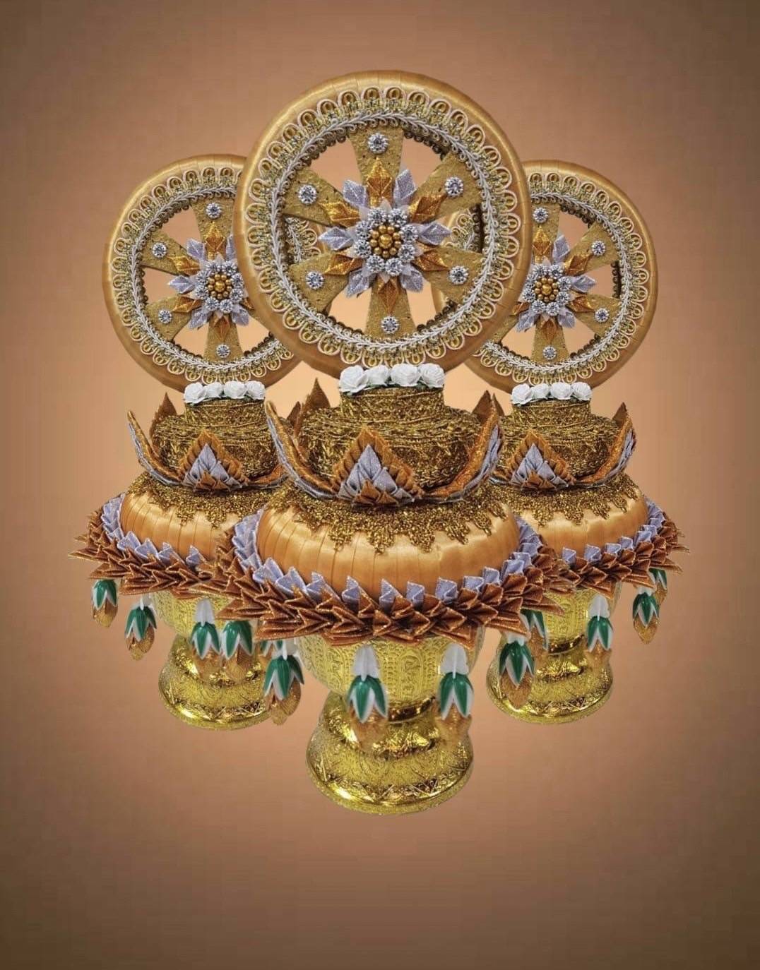 ต้นเทียน ธรรมจักร (1 ชุด มี 3 พาน)