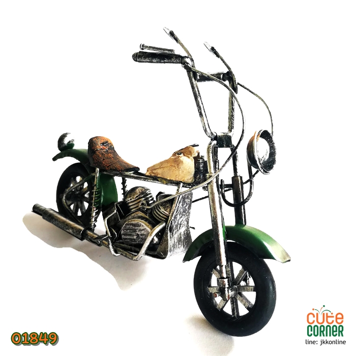 โมเดลรถมอเตอร์ไซค์ M244-Green&White ฟรีค่าส่ง