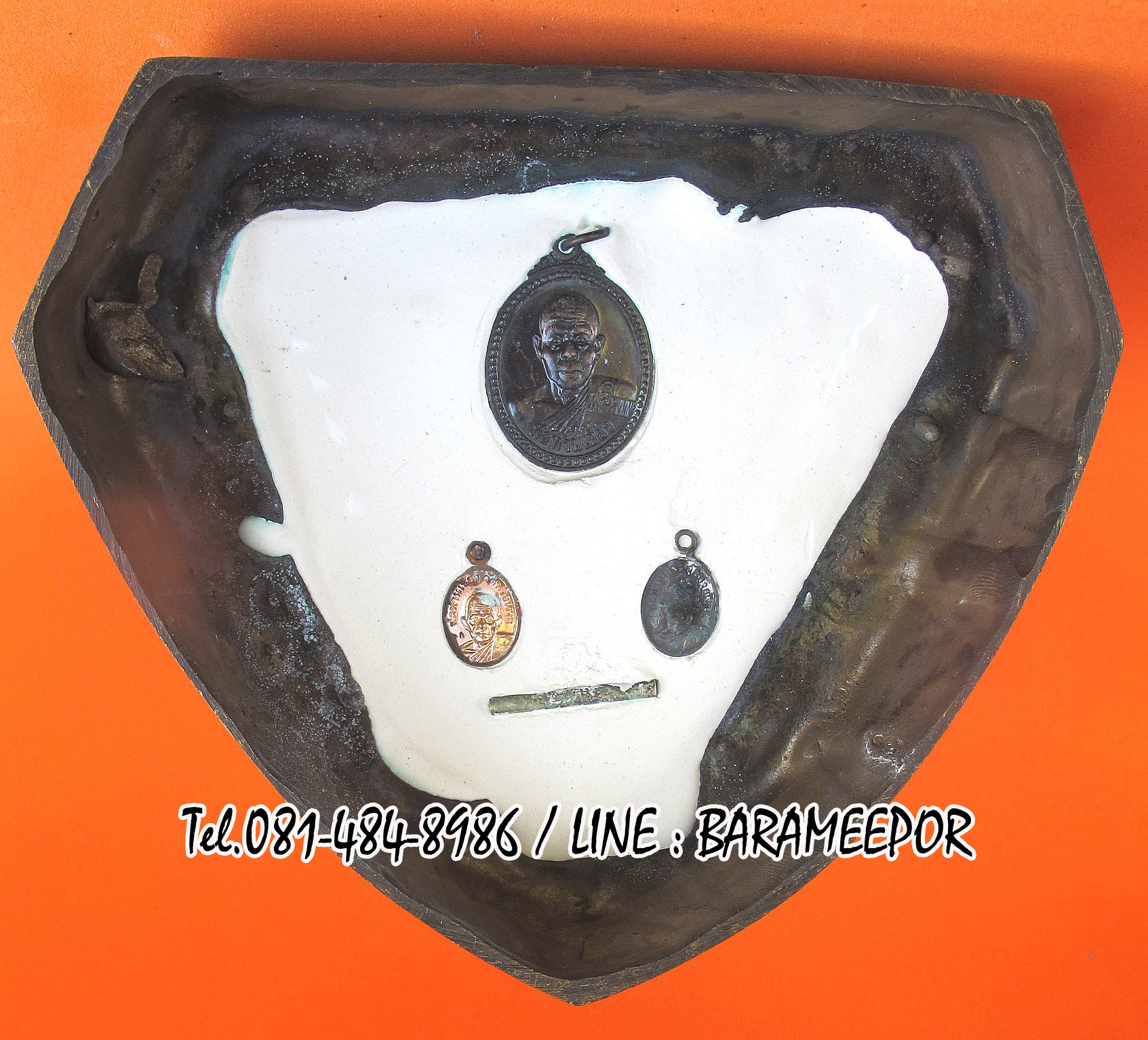 พ่อท่านเขียว วัดห้วยเงาะ เพิ่มยศ เพิ่มทรัพย์ เสาร์ ๕ ปี ๒๕๕๔ ขนาด 5 นิ้ว เนื้อทองแดงรมดำ เลข ๑๕๔