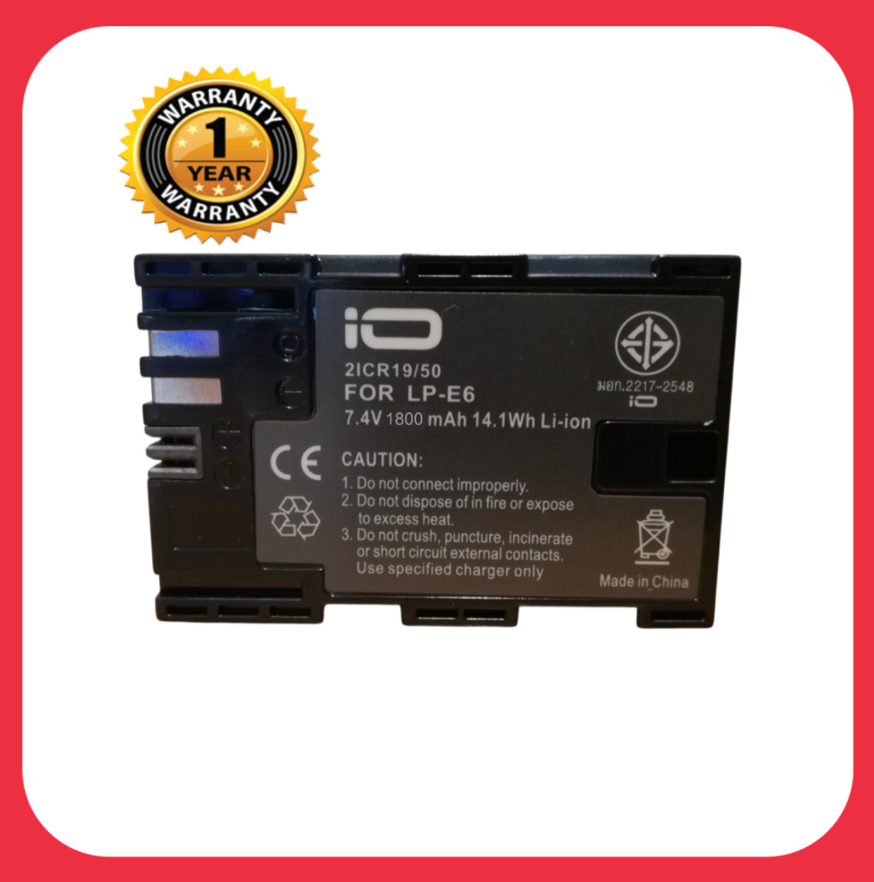 แบตเตอรี่ แคนนอน LP-E6 LP E6 Canon Battery LP E6 แบตเตอรี่กล้อง Canon LP-E6 LPE6 Battery แบตแคนนอน สำหรับกล้อง Canon EOS R6 EOS 5D Mark II EOS 5D Mark III EOS 6D EOS 7D EOS 60D 70D