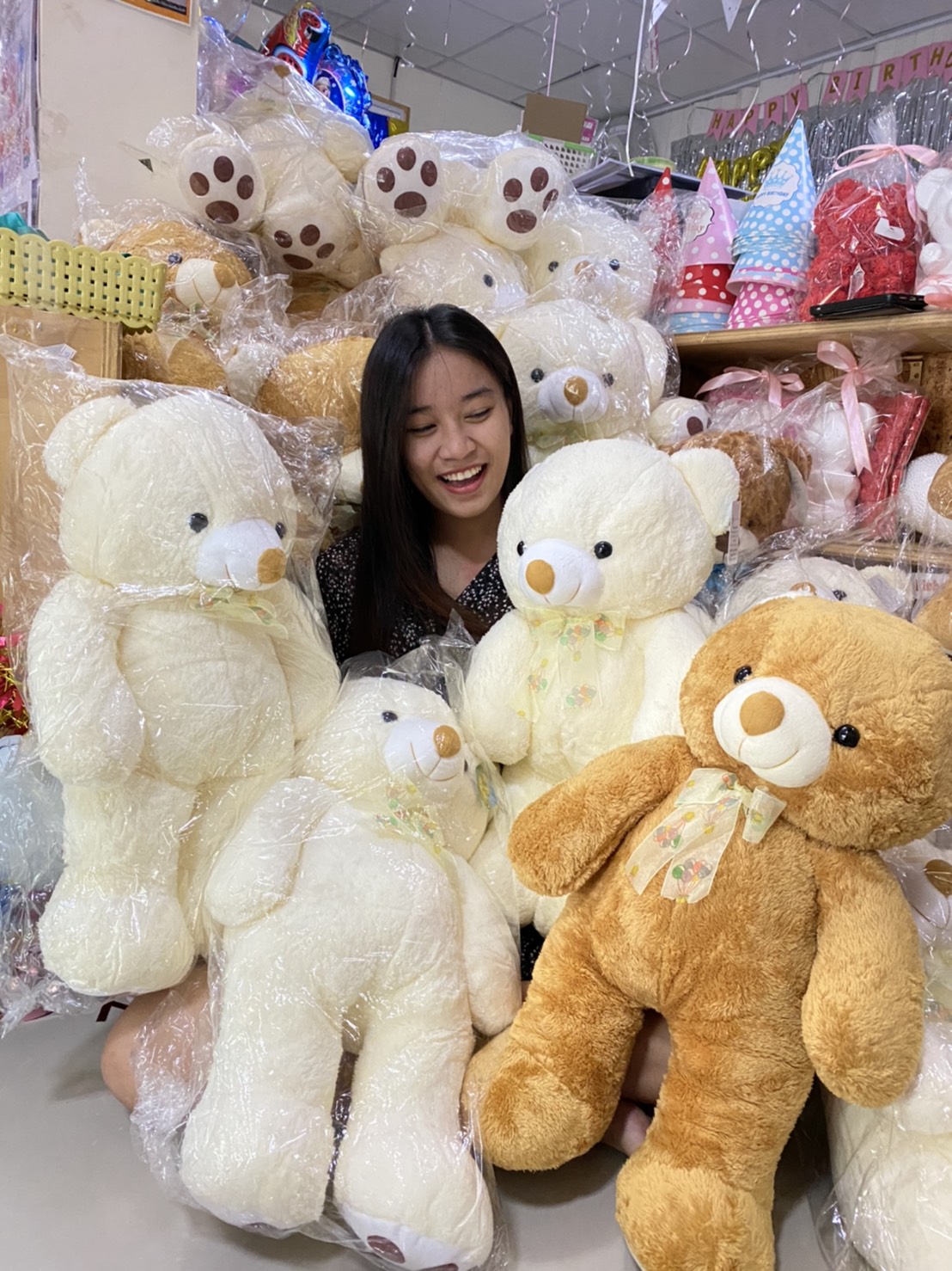 ตุ๊กตาหมี ขนนุ่ม 70 cm สีน้ำตาลอ่อน
