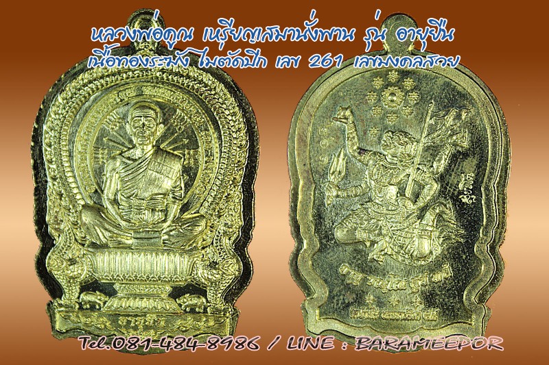 หลวงพ่อคูณ เหรียญเสมานั่งพาน รุ่น อายุยืน หลังหนุมาน รุ่นแรก 3 เนื้อ