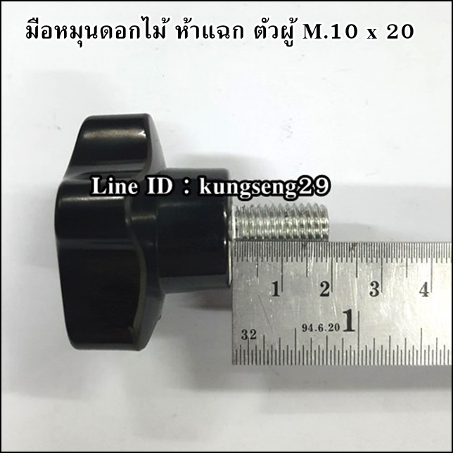 มือหมุนดอกไม้ห้าแฉก ตัวผู้ M.10 x 20 (หัว 48 mm)