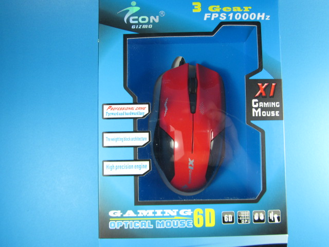 เม้าท์ USB Icon X1 Gaming 6ปุ่ม สีแดง