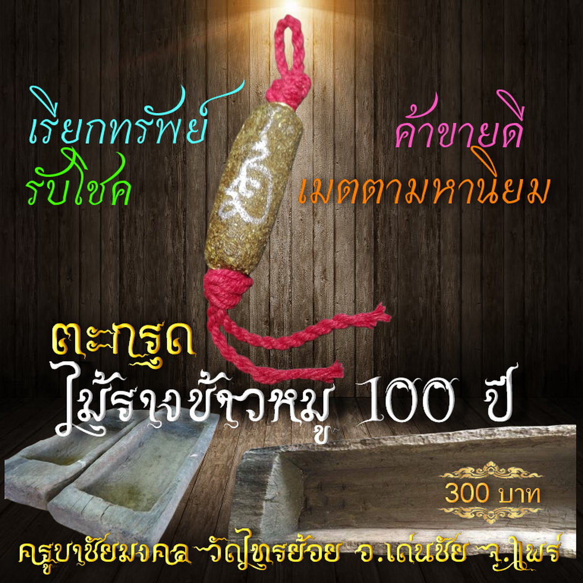 ตะกรุดไม้รางข้าวหมู 100 ปี