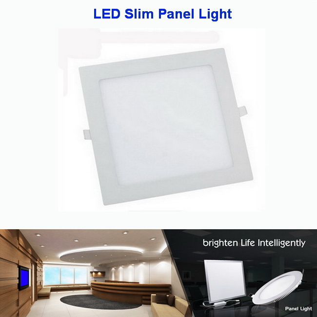 หลอดไฟแบบฝังฝ้าเพดาน LED Slim Panel 12W แบบเหลี่ยม