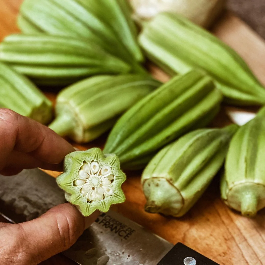 (Whole 1 Oz) เมล็ดพันธุ์ กระเจี๊ยบเขียว สตาร์ออฟเดวิด - Star Of David Okra Seed