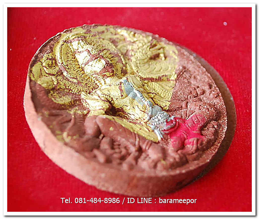 จตุคามรามเทพ รุ่น “ทรัพย์หมื่นล้าน” อ.วราห์ ปุญญวโร วัดโพธิ์ทอง เนื้อว่านสีแดง นำฤกษ์ ปิดทองรองพิมพ์ พร้อมจาร หลังครุฑปิดทองทอง