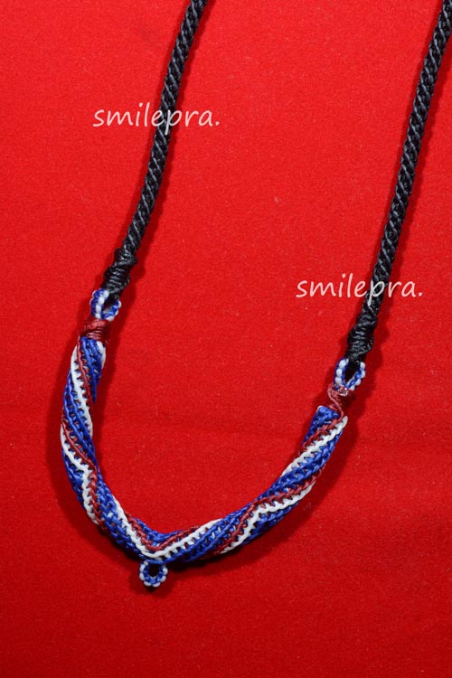 สร้อยถักสำหรับแขวนพระ 3 ห่วง (ลายธงชาติ)