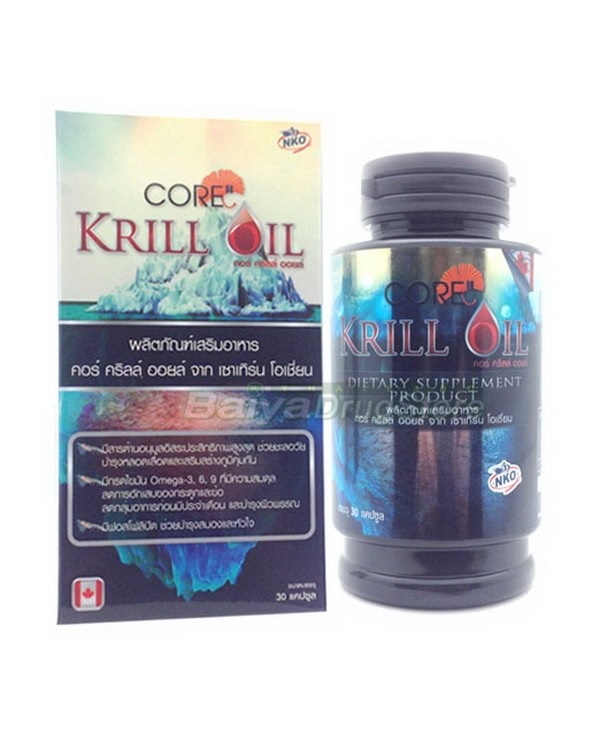 Core Krill Oil บริสุทธิ์และอุดมไปด้วยฟิสโฟลิปิด แอสต้าแซนทีน และกรดไขมันชนิดโอเมก้า 3