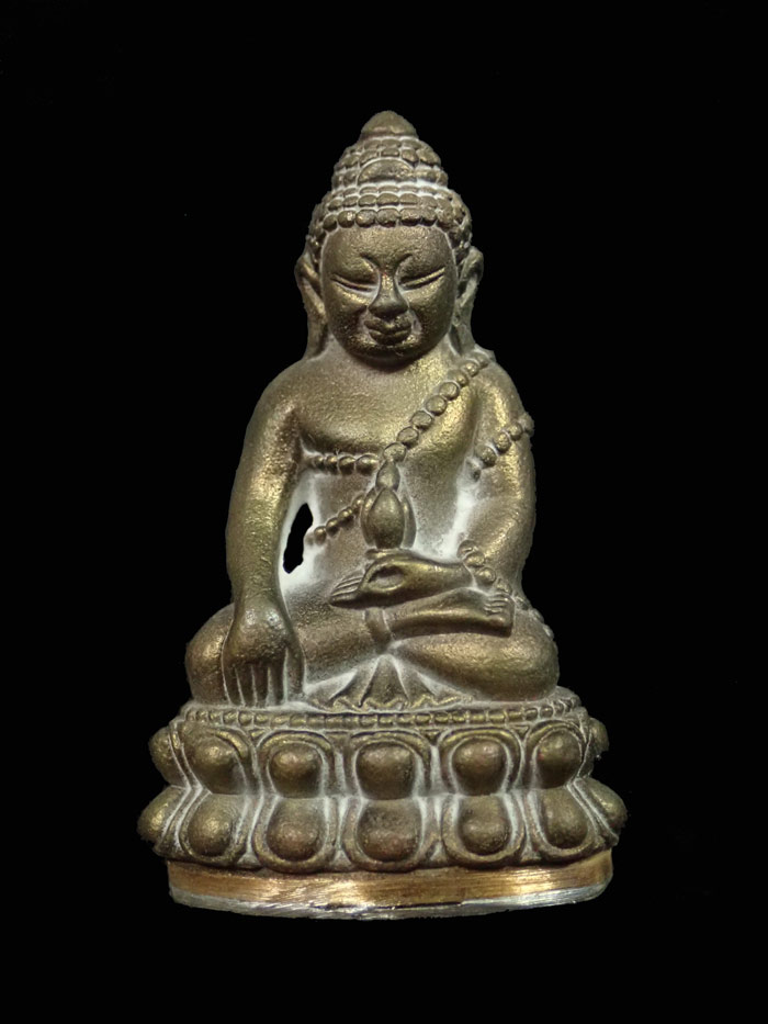 พระกริ่งอรหัง 100 ปี พิมพ์หน้าใหญ่ สมเด็จญาณสังวร วัดบวรนิเนศวิหาร ปี 2556 เนื้อสำริดก้นทองขาว หมายเลข 8368 (กริ่งดัง)