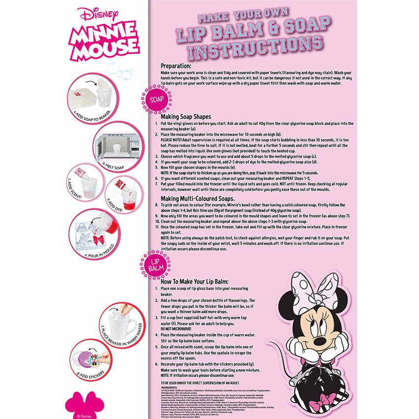 DI074-CH315 ((SEIYASHOP)) MINNIE MOUSE MAKE YOUR OWN LIPBALM & SOAP ชุดทำลิปปาล์ม และ สบู่ มินนี่เมาสท์ ได้ด้วยตัวเอง