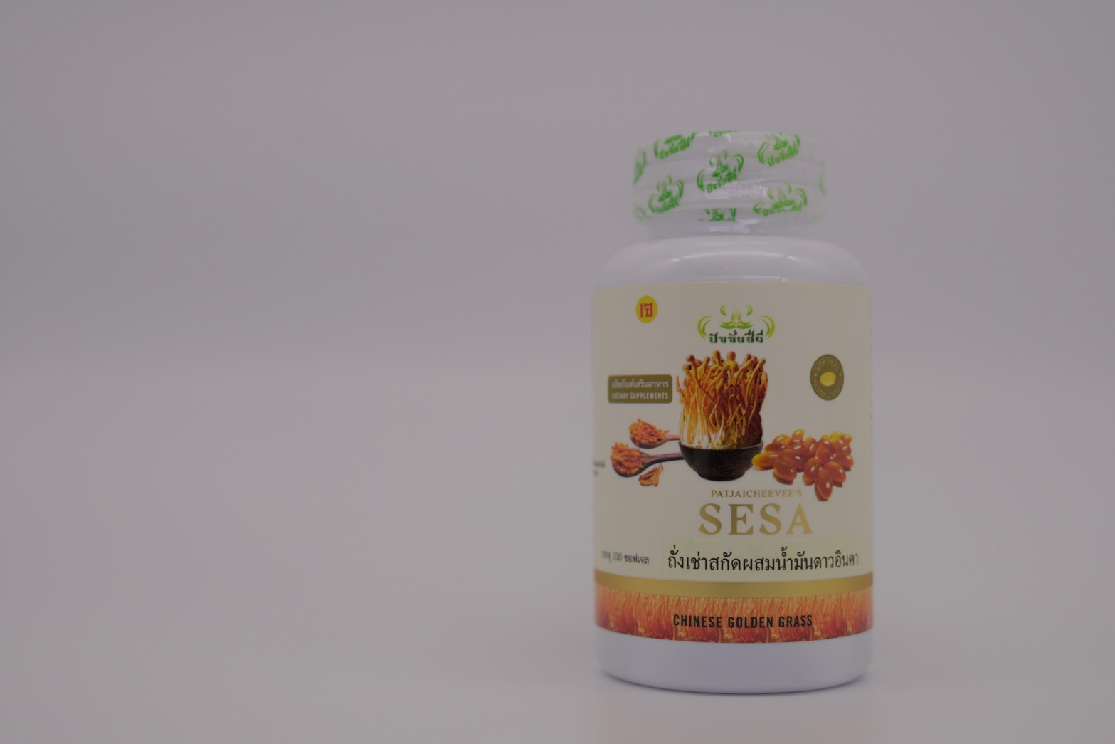 46-104-5300-2 ถั่งเช่าสีทอง 100 แคปซูล ศรีษะ ฯ 100VCAP 1กระปุก