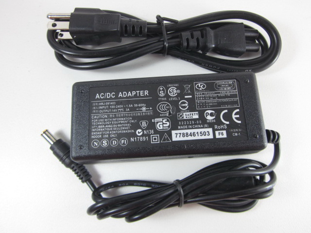 หม้อแปลง 14V 3A สำหรับจอ LCD/LED SAMSUNG,LG +สายไฟ AC