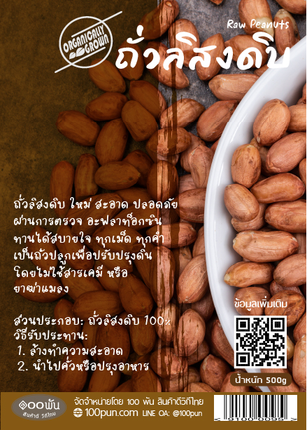 12-123-1100-0 ถั่วลิสงดิบ 500ก. *ร้อยพัน