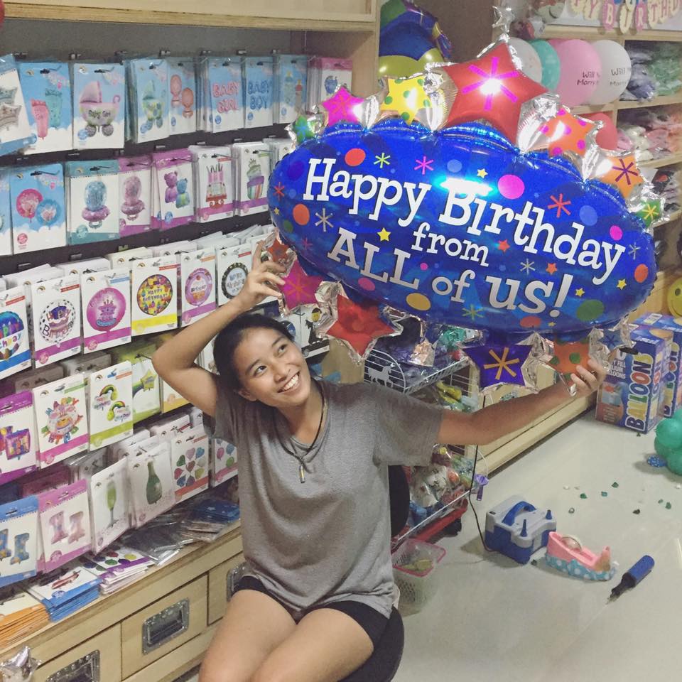 ลูกโป่งวันเกิดเท่ๆใบใหญ่ สีน้ำเงิน 40นิ้ว