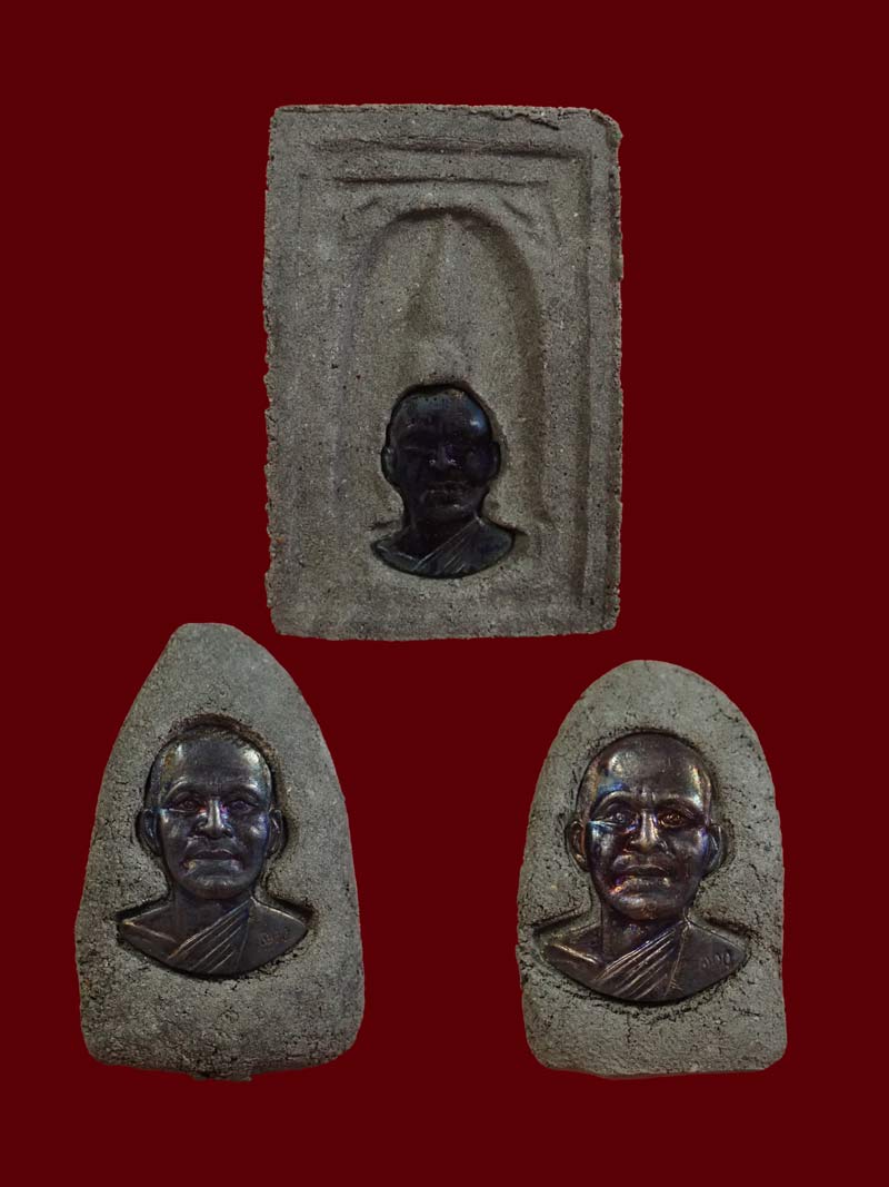 ชุดเนื้อว่านหลวงพ่อทวด รุ่น100ปีอาจารย์ทิม วัดช้างให้ ปี 2555 พิมพ์กลักไม้ขีด/พิมพ์ใหญ่/พิมพ์พระรอด (ปลุกเสกศาลหลักเมืองปัตตานี)