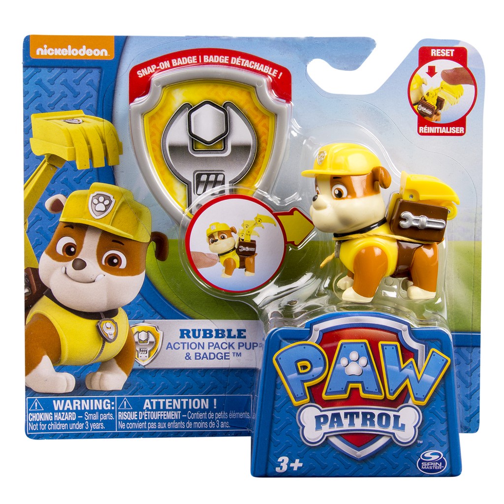 Paw Patrol ของเล่นฟิกเกอร์ พาวพาโทรล ขบวนการเจ้าตูบสี่ขา ACTION PACK PUP & BADGE ASST