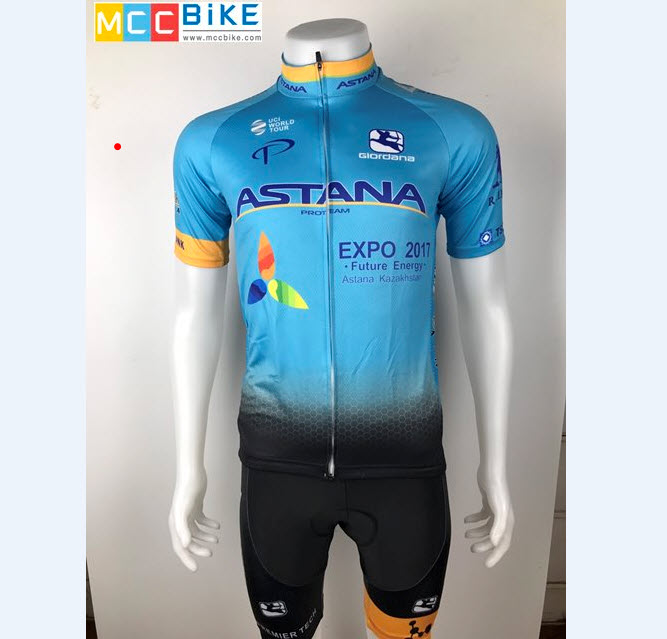 ชุดปั่นจักรยาน Astana 2017 เสื้อปั่นจักรยาน และ กางเกงปั่นจักรยาน